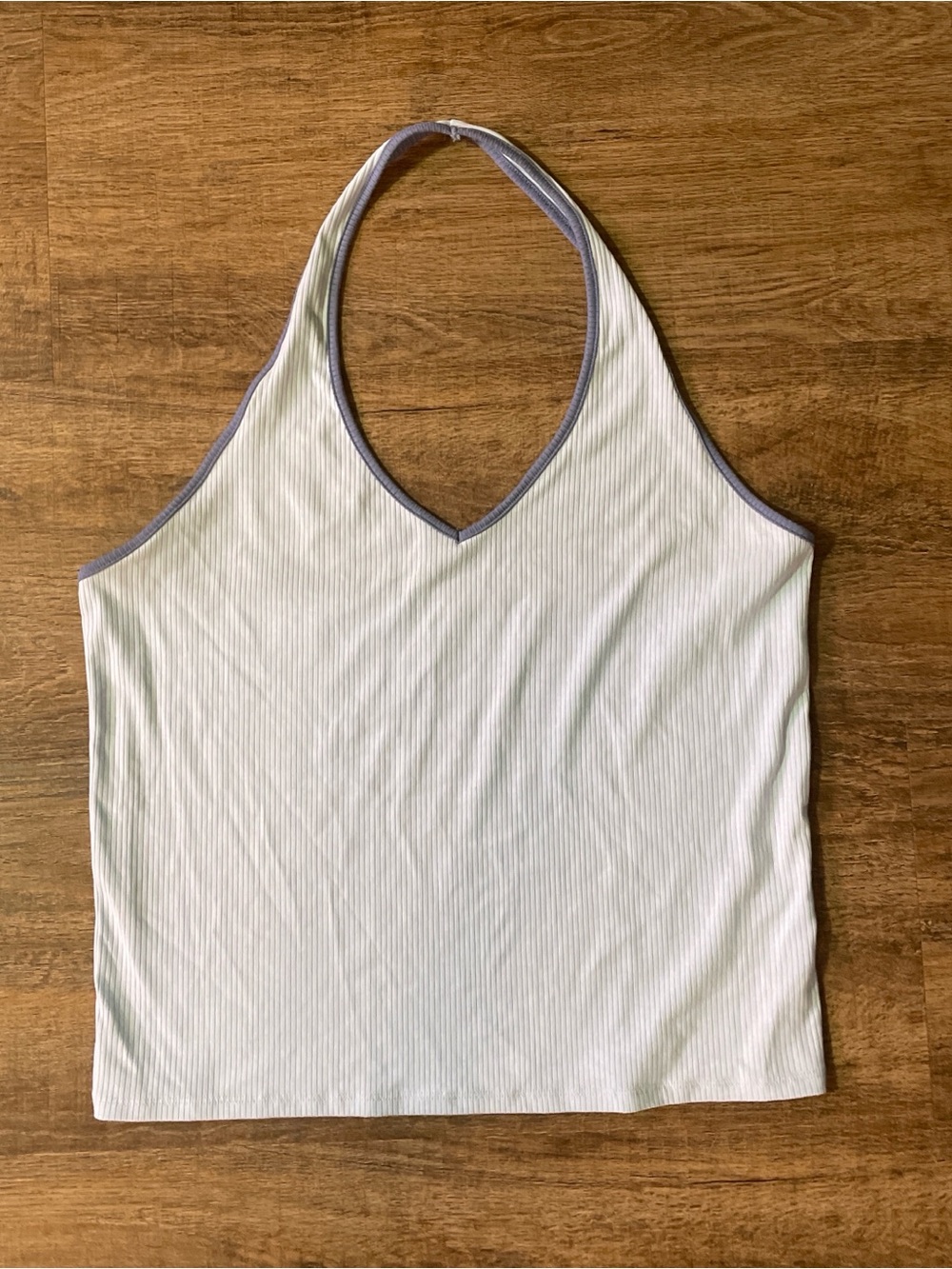American Eagle Outfitters light blue ribbed with dark blue trim